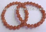 CGB4538 7.5 inches 7mm - 8mm round golden sunstone beaded bracelets