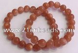 CGB4539 7.5 inches 9mm round golden sunstone beaded bracelets