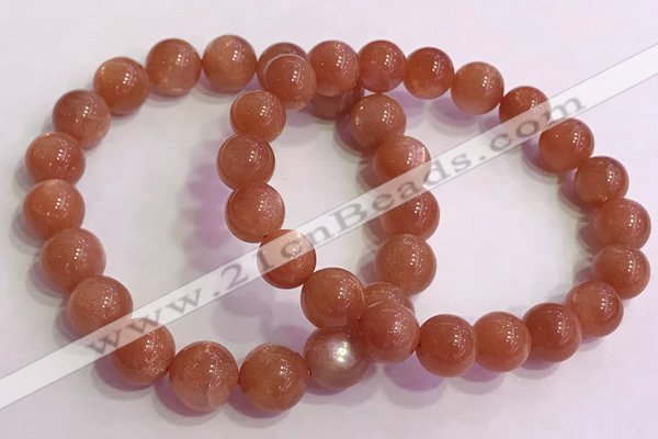 CGB4540 7.5 inches 10mm - 11mm round golden sunstone beaded bracelets