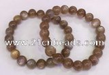 CGB4549 7.5 inches 9mm - 10mm round sunstone beaded bracelets