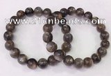 CGB4554 7.5 inches 11mm - 12mm round black sunstone beaded bracelets