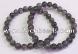 CGB4581 7.5 inches 7mm - 8mm round black sunstone beaded bracelets