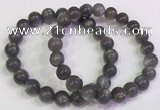 CGB4582 7.5 inches 9mm - 10mm round black sunstone beaded bracelets