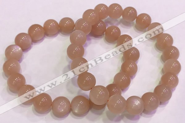 CGB4588 7.5 inches 10mm - 11mm round sunstone beaded bracelets