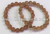 CGB4613 8mm - 9mm round golden rutilated quartz beaded bracelets