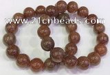 CGB4617 13mm - 14mm round golden rutilated quartz beaded bracelets