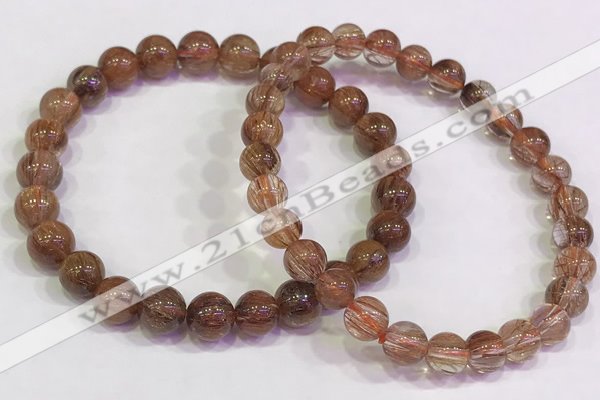 CGB4619 6mm - 7mm round golden rutilated quartz beaded bracelets