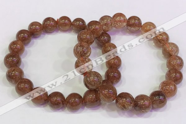 CGB4621 10mm - 11mm round golden rutilated quartz beaded bracelets