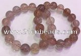 CGB4640 13mm - 14mm round red rutilated quartz beaded bracelets