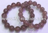 CGB4644 13mm - 14mm round red rutilated quartz beaded bracelets