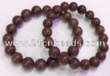 CGB4647 10mm - 11mm round red rutilated quartz beaded bracelets