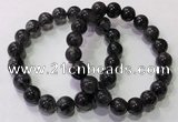 CGB4653 10mm - 11mm round black rutilated quartz beaded bracelets