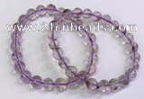 CGB4656 7.5mm - 8mm round purple phantom quartz beaded bracelets