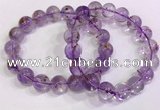 CGB4663 12mm - 13mm round purple phantom quartz beaded bracelets