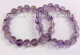 CGB4668 10mm - 11mm round purple phantom quartz beaded bracelets