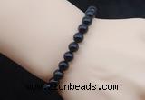 CGB5023 6mm, 8mm round black agate beads stretchy bracelets