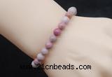 CGB5032 6mm, 8mm round pink wooden jasper beads stretchy bracelets