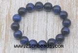 CGB5329 10mm, 12mm round blue tiger eye beads stretchy bracelets