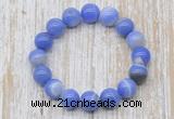 CGB5337 10mm, 12mm round blue banded agate beads stretchy bracelets