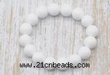 CGB5358 10mm, 12mm round white candy jade beads stretchy bracelets