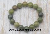 CGB5362 10mm, 12mm round Canadian jade beads stretchy bracelets