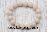 CGB5370 10mm, 12mm round white fossil jasper beads stretchy bracelets