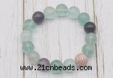 CGB5655 10mm, 12mm fluorite beads with zircon ball charm bracelets