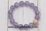 CGB5657 10mm, 12mm light amethyst beads with zircon ball charm bracelets