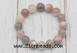 CGB5662 10mm, 12mm moonstone beads with zircon ball charm bracelets