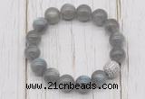 CGB5663 10mm, 12mm labradorite beads with zircon ball charm bracelets