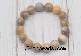 CGB5714 10mm, 12mm yellow crazy lace agate beads with zircon ball charm bracelets