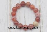 CGB5719 10mm, 12mm fire agate beads with zircon ball charm bracelets