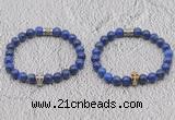 CGB6045 8mm round lapis lazuli bracelet with skull for men