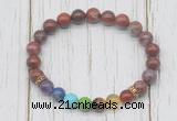 CGB6359 8mm Portuguese agate 7 chakra beaded mala stretchy bracelets