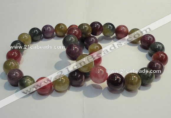 CGB651 7.5 inches 10.5mm - 11mm round natural ruby sapphire bracelet