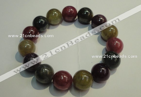 CGB652 7.5 inches 13.5mm - 14mm round natural ruby sapphire bracelet