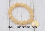 CGB6838 10mm, 12mm honey jade beaded bracelet with alloy pendant