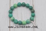 CGB6866 10mm, 12mm grass agate beaded bracelet with alloy pendant