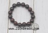 CGB6881 10mm, 12mm brecciated jasper beaded bracelet with alloy pendant