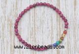 CGB7005 7 chakra 4mm red tiger eye beaded meditation yoga bracelets