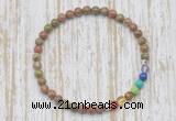 CGB7019 7 chakra 4mm unakite beaded meditation yoga bracelets