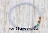 CGB7034 7 chakra 4mm blue lace agate beaded meditation yoga bracelets