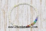 CGB7039 7 chakra 4mm ivory jade beaded meditation yoga bracelets