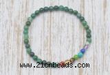 CGB7044 7 chakra 4mm African jade beaded meditation yoga bracelets