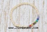 CGB7046 7 chakra 4mm honey jade beaded meditation yoga bracelets