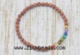 CGB7057 7 chakra 4mm goldstone beaded meditation yoga bracelets