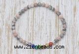 CGB7069 7 chakra 4mm pink zebra jasper beaded meditation yoga bracelets