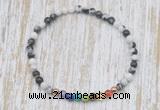 CGB7076 7 chakra 4mm black & white jasper beaded meditation yoga bracelets