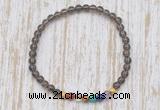 CGB7090 7 chakra 4mm smoky quartz beaded meditation yoga bracelets