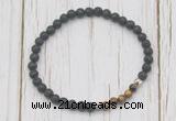 CGB7124 4mm black lava & yellow tiger eye beaded meditation yoga bracelets